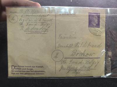 （450件拍品！制服徽章盛宴）罗岚⭐爱藏⭐年前甄选大拍场-店主清仓处理-分享拍场额外现金红包（实体经营） - 德意志第三帝国战时明信片  H. Stiller女士寄出  详细看简介