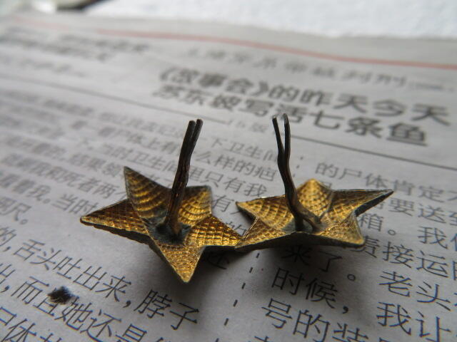 55技术尉官肩章18mm镀金黄星星2个一组