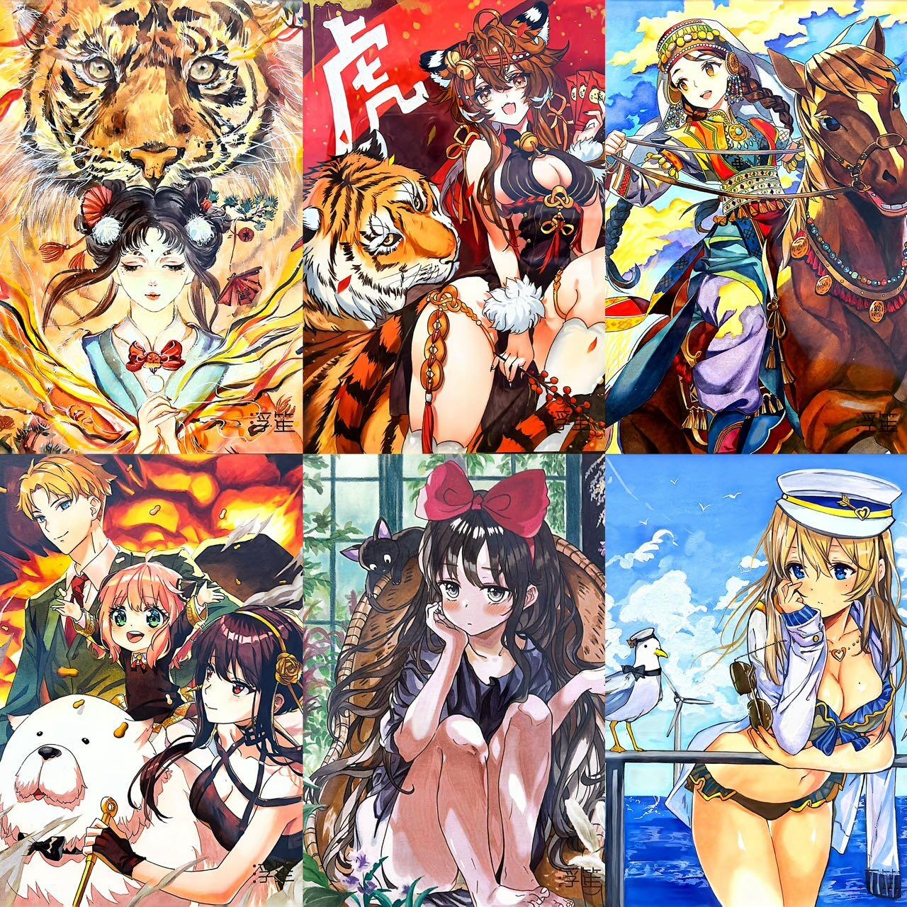 麦趣喜第二场(2月12号周四晚上20点截拍，专注买家市场，福利拉满)  【满十八件】浮笙工作室 手绘盲包 A5大小 均带卡套发货（海鲜价格均在三位数）