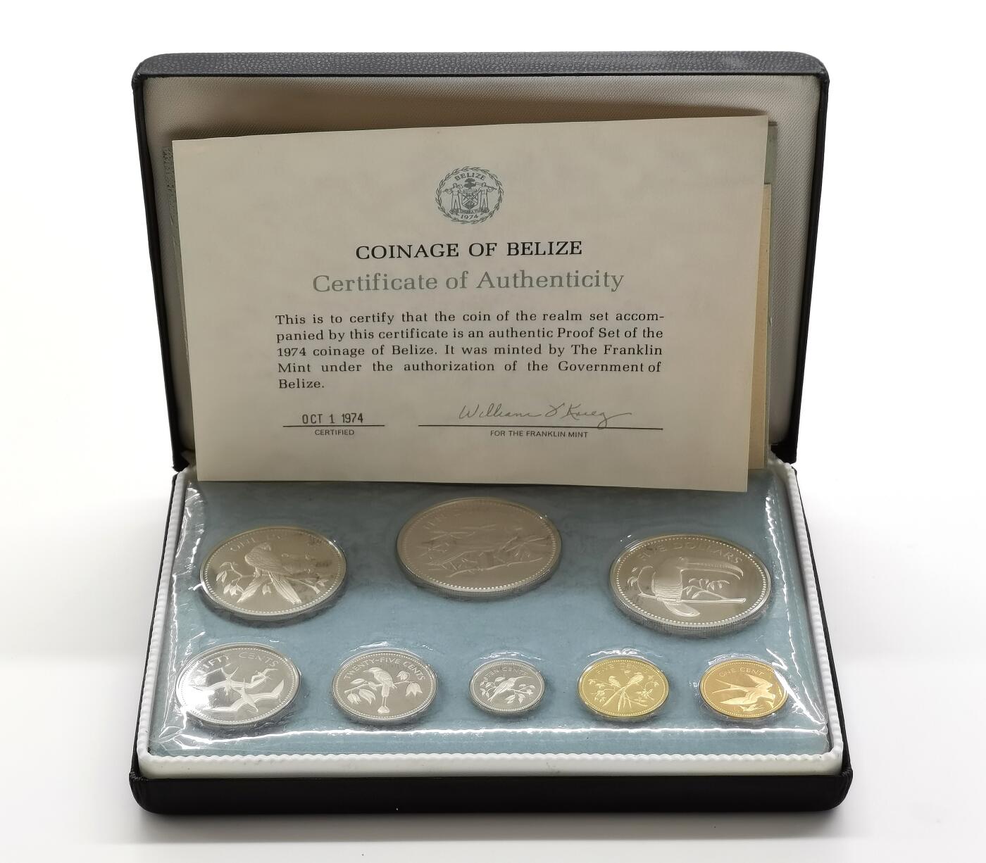 博洋堂蛇年收官专场暨第161期（全场包邮） 伯利兹1974年8枚精制套币，原盒证