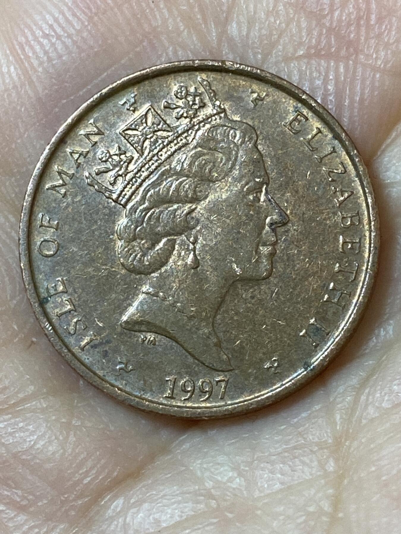 2026年第二十三场(总第一百九十二场）外国好品散币场(年后发货) 英属马恩岛🇮🇲1997年1便士(伊丽莎白二世中年高冠，第三套)