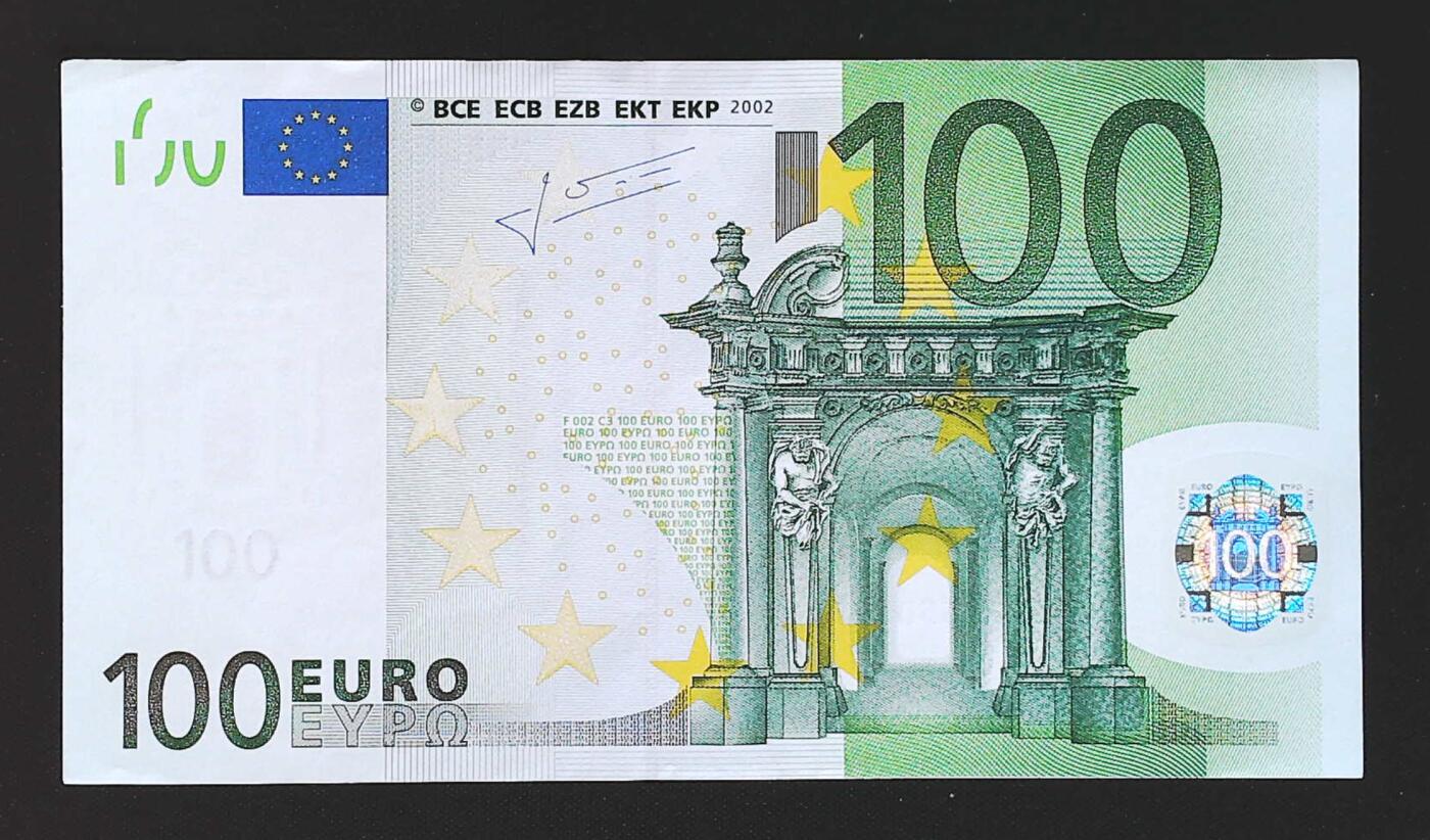 世界靓号纸钞第八十二期 欧元100 奥地利版 2签 品相如图