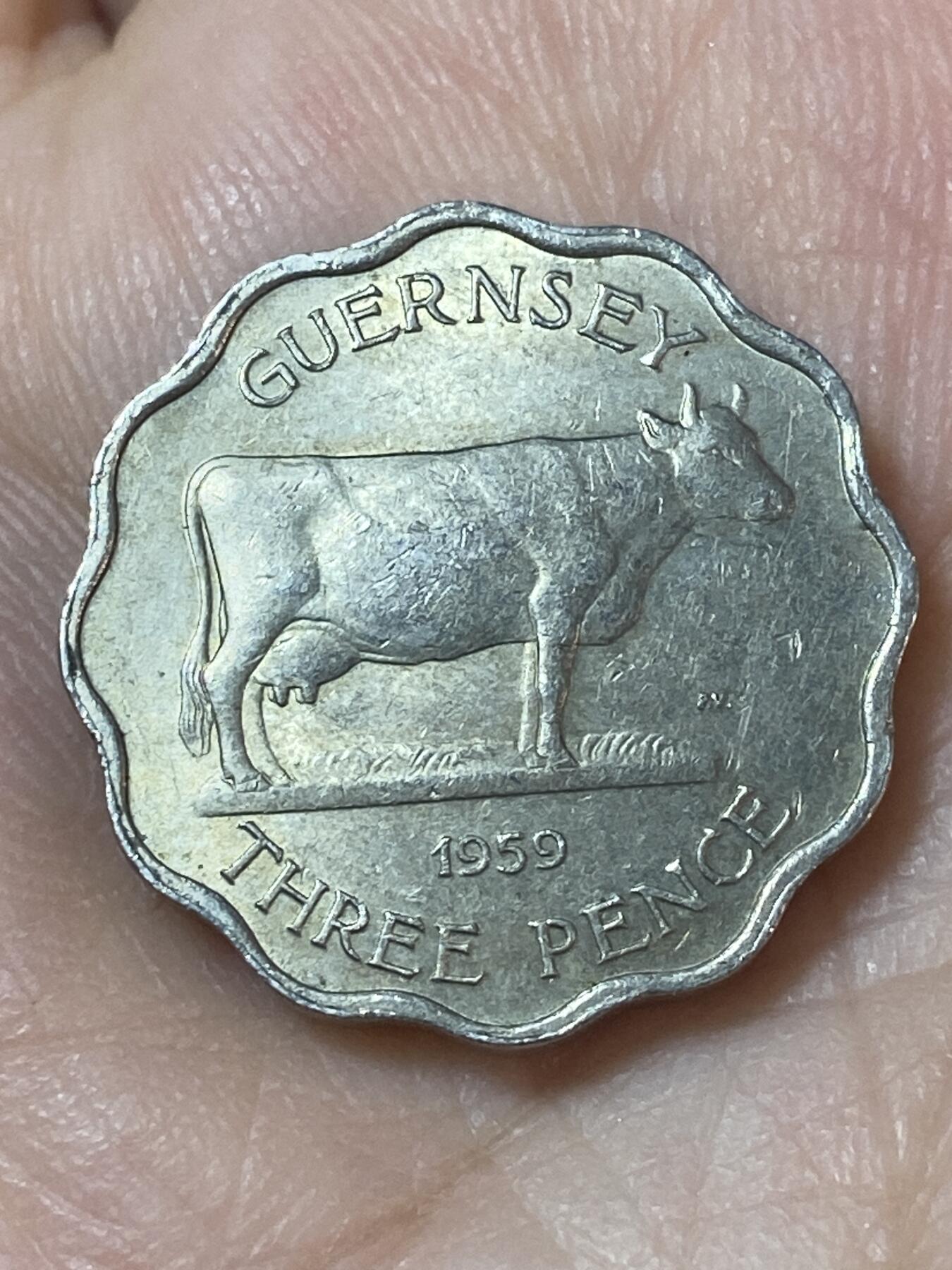 2026年第二十四场(总第一百九十三场）外国好品散币场(免佣金) 英属根西岛🇬🇬1959年3便士(伊丽莎白二世时期，第二版厚版，首发年)