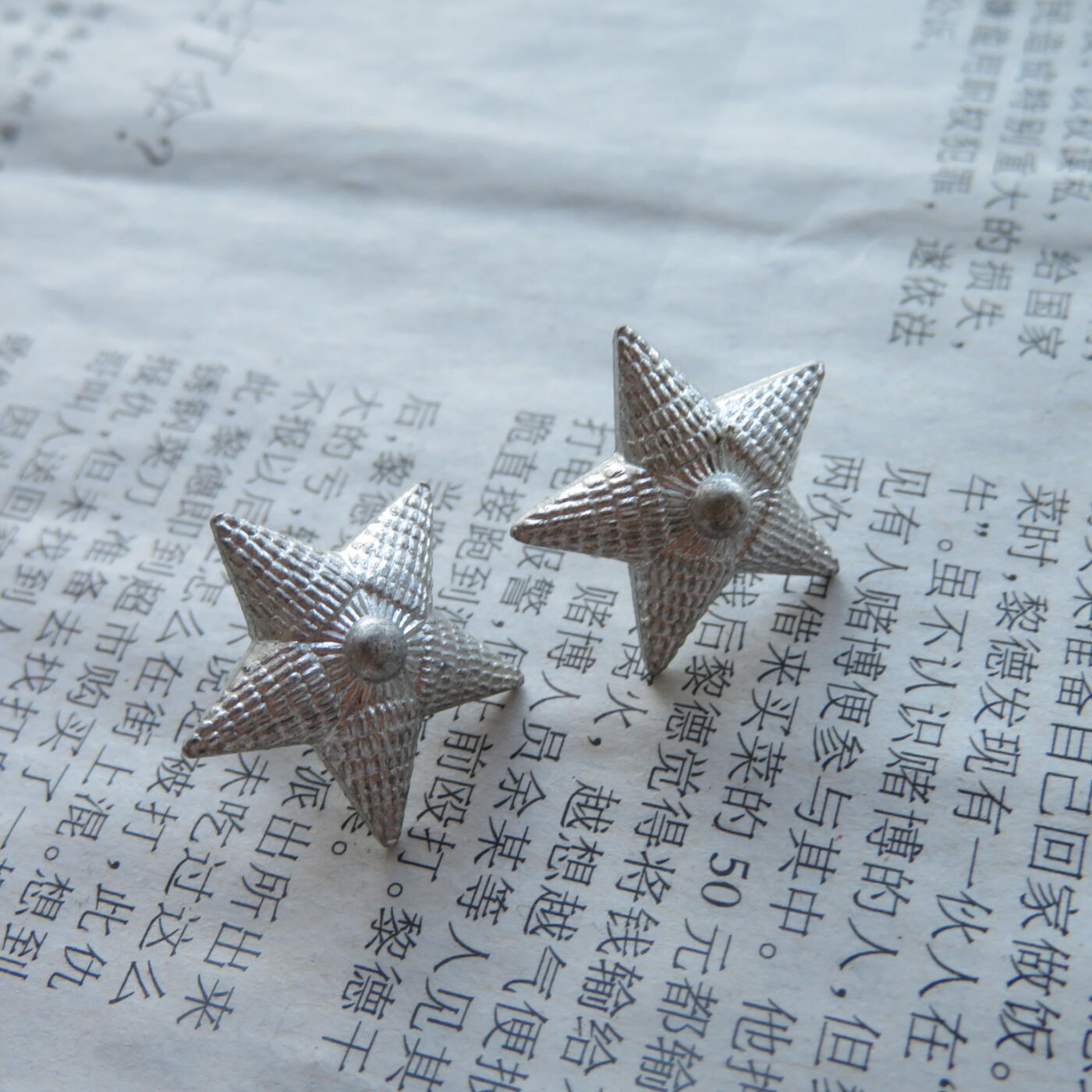 全品未使用62（55）校官肩章铝星星2个20mm