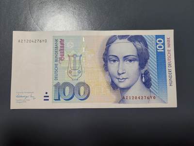 2月11号晚上8点 外国纸币自动截拍第24场 - 德国1991年100马克 极美品