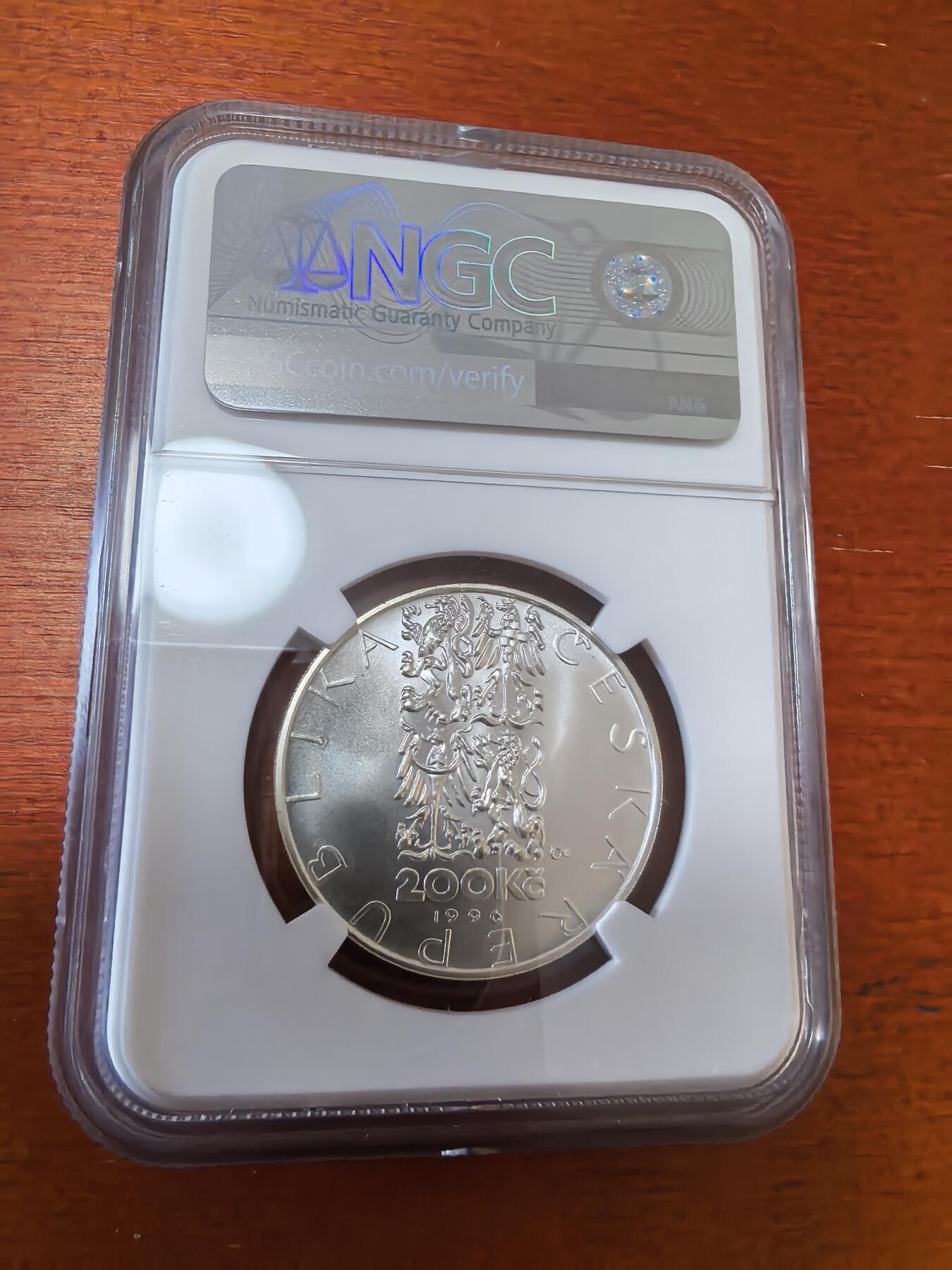 长老汇蛇年精选第一百场拍卖 1996 捷克让·加斯帕德·德布劳诞辰200周年200克朗银币，NGC MS67，唯一亚军，更高1枚，7000多枚被回收熔毁