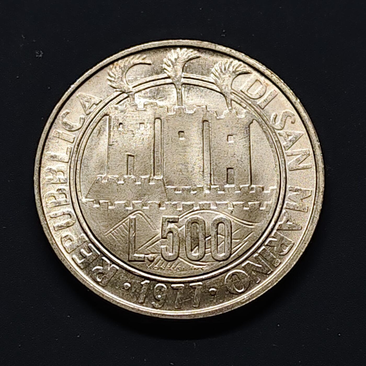 【全场包邮】纯粹捡漏拍503场 圣马力诺1977年500里拉自然保护纪念银币【29毫米11克83.5%】