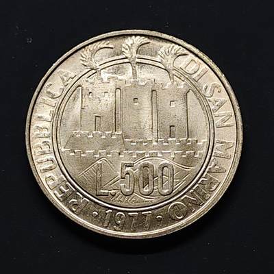 【全场包邮】纯粹捡漏拍503场 - 圣马力诺1977年500里拉自然保护纪念银币【29毫米11克83.5%】