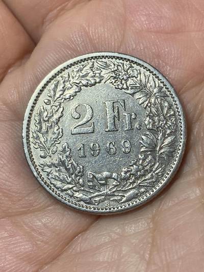 2026年第二十四场(总第一百九十三场）外国好品散币场(免佣金) - 瑞士🇨🇭1969年2法郎(第三版早期年份，B标伯尔尼造)