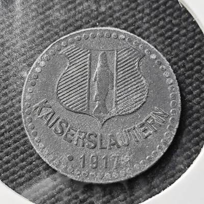 KK钱币收藏小铺  第397期 百期特怕（四拍之一） 2月预留时间 周末发货 - 1917 德紧凯泽斯劳滕 5芬尼锌币