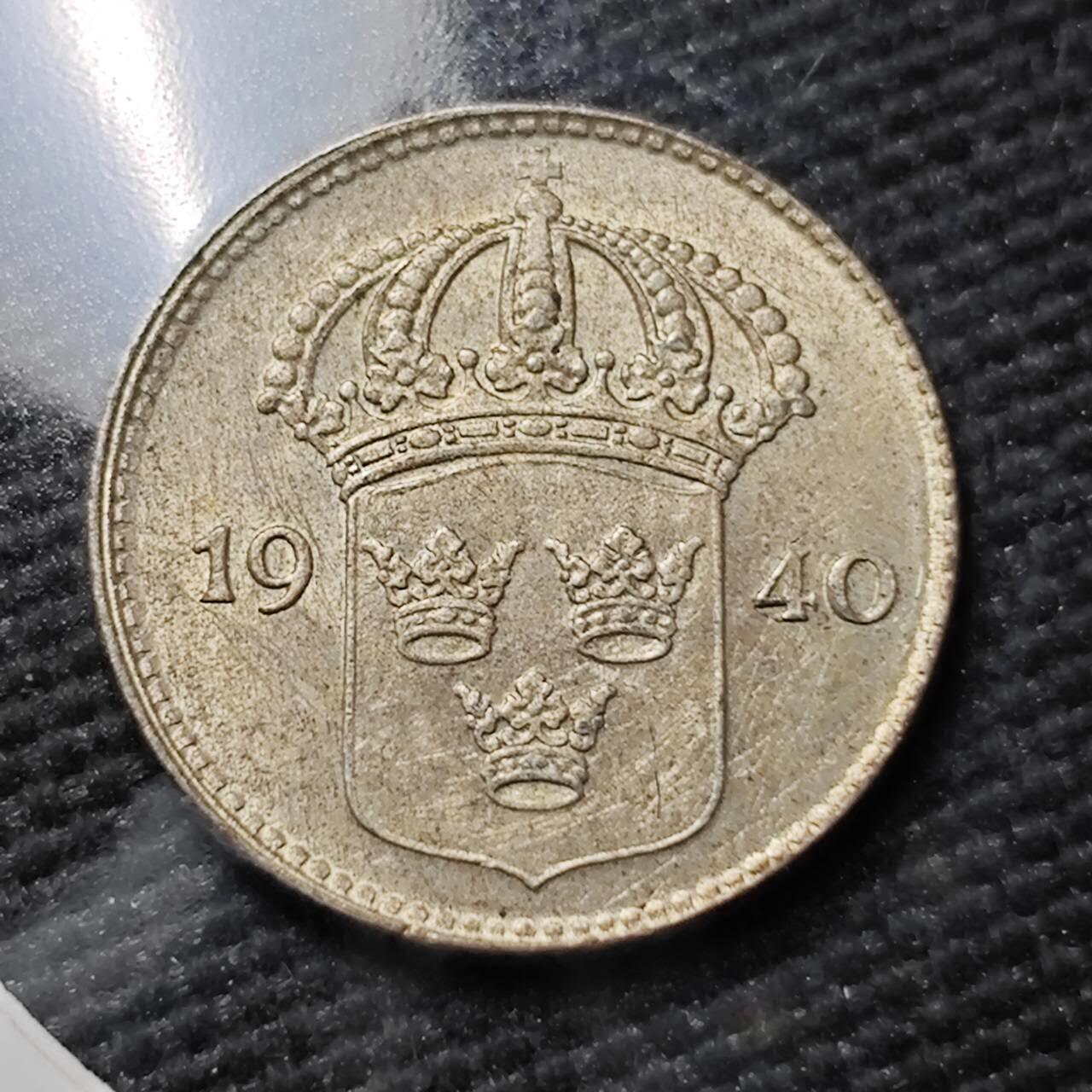 KK钱币收藏小铺  第397期 百期特怕（四拍之一） 2月预留时间 周末发货  1940瑞典10欧尔银币 好品
