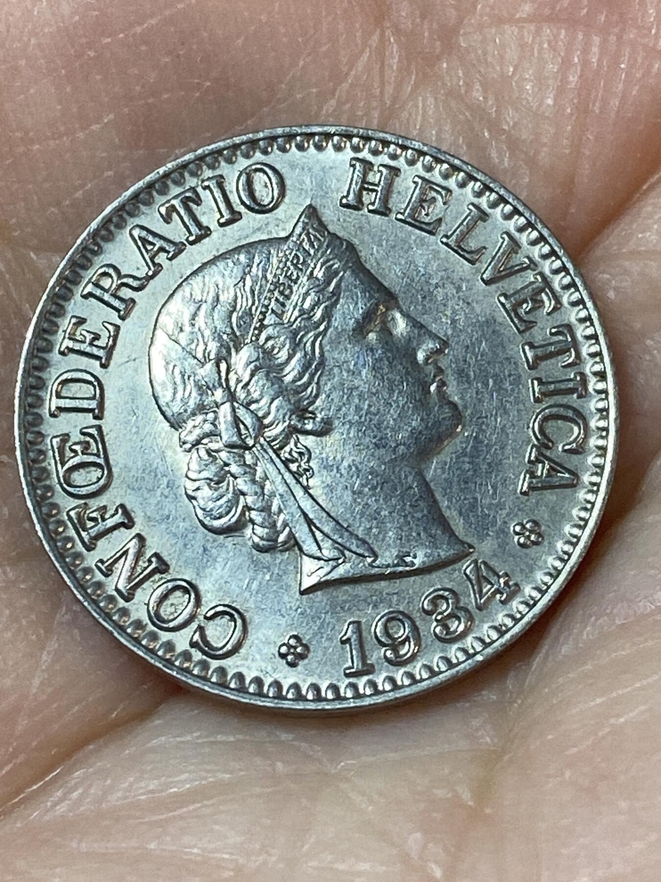 2026年第二十四场(总第一百九十三场）外国好品散币场(免佣金) 少见版本–瑞士🇨🇭1934年10拉彭(第四版，B标伯尔尼造，纯镍材质版)