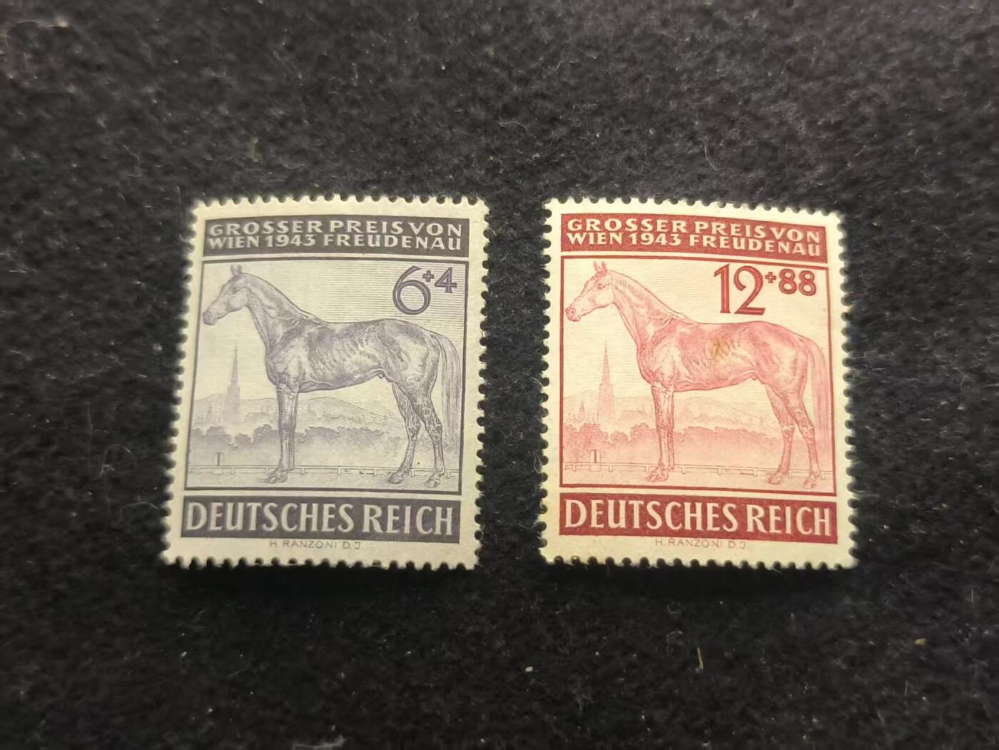 （450件拍品！制服徽章盛宴）罗岚⭐爱藏⭐年前甄选大拍场-店主清仓处理-分享拍场额外现金红包（实体经营） 德意志第三帝国 “1943 年维也纳大奖赛”附捐邮票