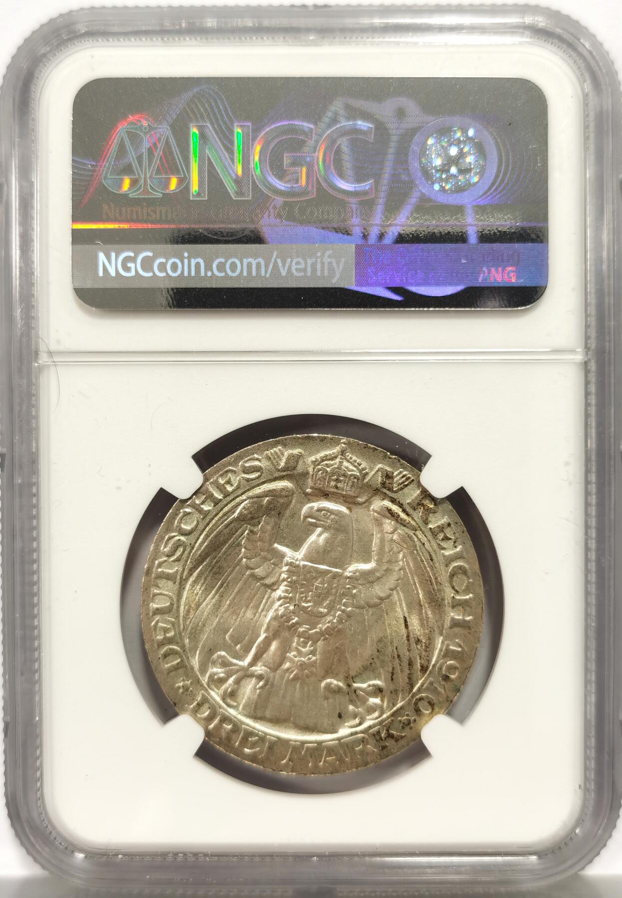 博洋堂蛇年收官专场暨第161期（全场包邮） NGC MS64 德国普鲁士1910A柏林大学百年纪念3马克银币，BU状态，霜感满满，非常好的状态，比较少的马克品种