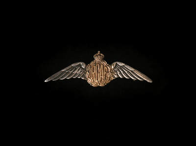 欢庆春节！戎马世界章牌大赏第111期春节大拍 - 加拿大皇家空军飞行员徽章 银制背打厂标