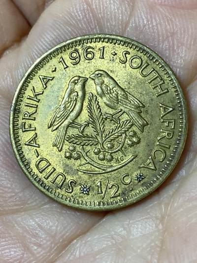 2026年第二十三场(总第一百九十二场）外国好品散币场(年后发货) - 南非🇿🇦1961年1/2分(独立后首套流通硬币)