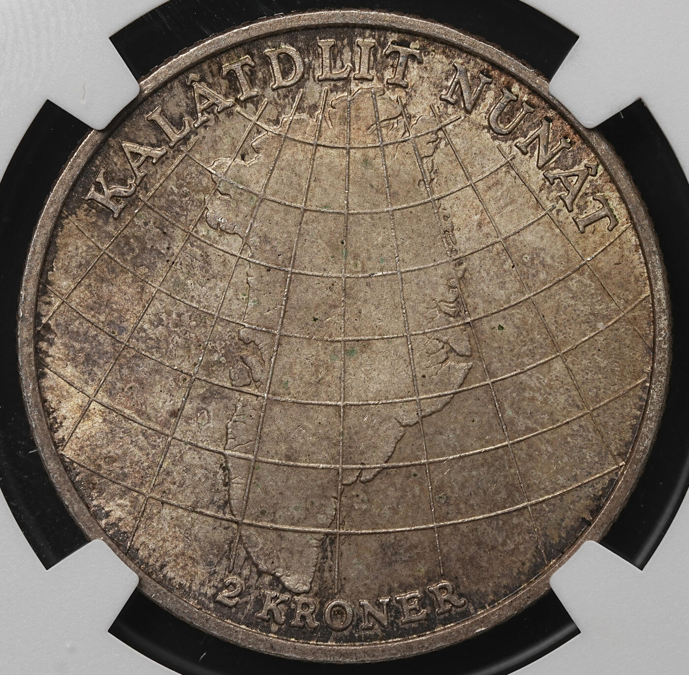 修遠堂世界钱币第105期，马年首拍 NGC MS64 1953年丹麦格林兰结核防治纪念2克朗银币 15g，含银80%