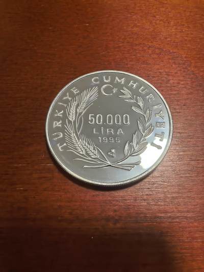 长老汇马年精选第十九场拍卖 1995土耳其96夏季奥运会摔跤5万里拉精制银币，1盎司925银，12476枚