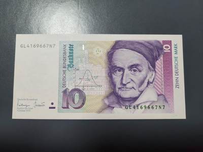 2月11号晚上8点 外国纸币自动截拍第24场 - 德国1993年10马克 几乎全新