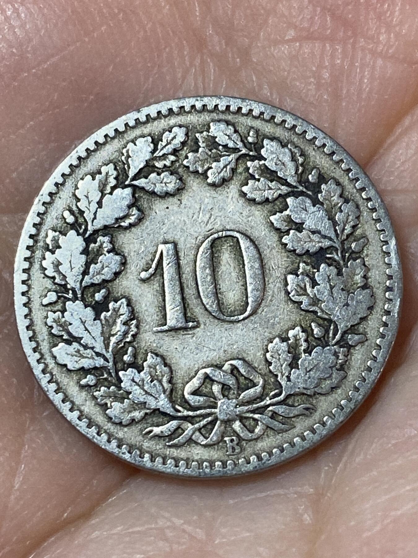 2026年第二十四场(总第一百九十三场）外国好品散币场(免佣金) 稀少早期年份–瑞士🇨🇭1882年10拉彭(第二版，B标伯尔尼造)