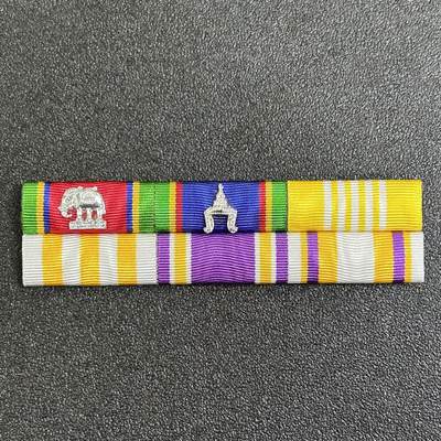 西秦中古拍卖第七十七期 2026马年新春专场 本场拍品年初九发出 - 泰国军官6格略 骑士级白象勋章、骑士级王冠勋章、哇集拉隆功皇太子60岁生日奖章、拉玛十世登基大典奖章、苏提达王后册封奖章、拉玛十世72岁生日奖章