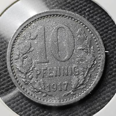 KK钱币收藏小铺  第397期 百期特怕（四拍之一） 2月预留时间 周末发货 -  1917 德紧伊瑟隆 10芬尼锌币