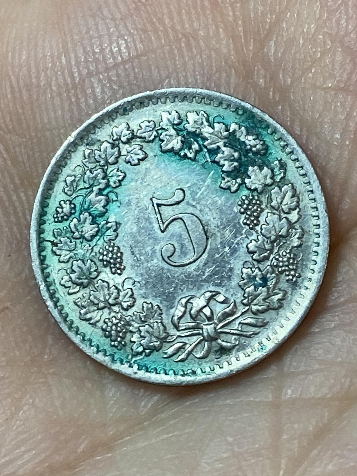 2026年第二十四场(总第一百九十三场）外国好品散币场(免佣金) 瑞士🇨🇭1968年5拉彭(第二版，B标伯尔尼造)