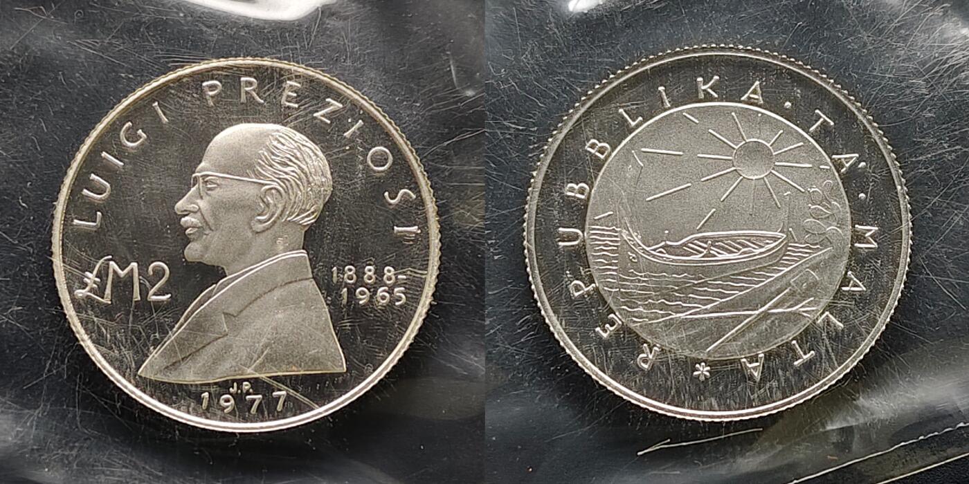 【全场包邮】纯粹捡漏拍503场 【稀少】马耳他1977年1-5镑3枚官方封装精制全银套币【38毫米28.28克92.5%+27毫米11.31克92.5%+24毫米5.66克92.5%】-盒证全-量2500