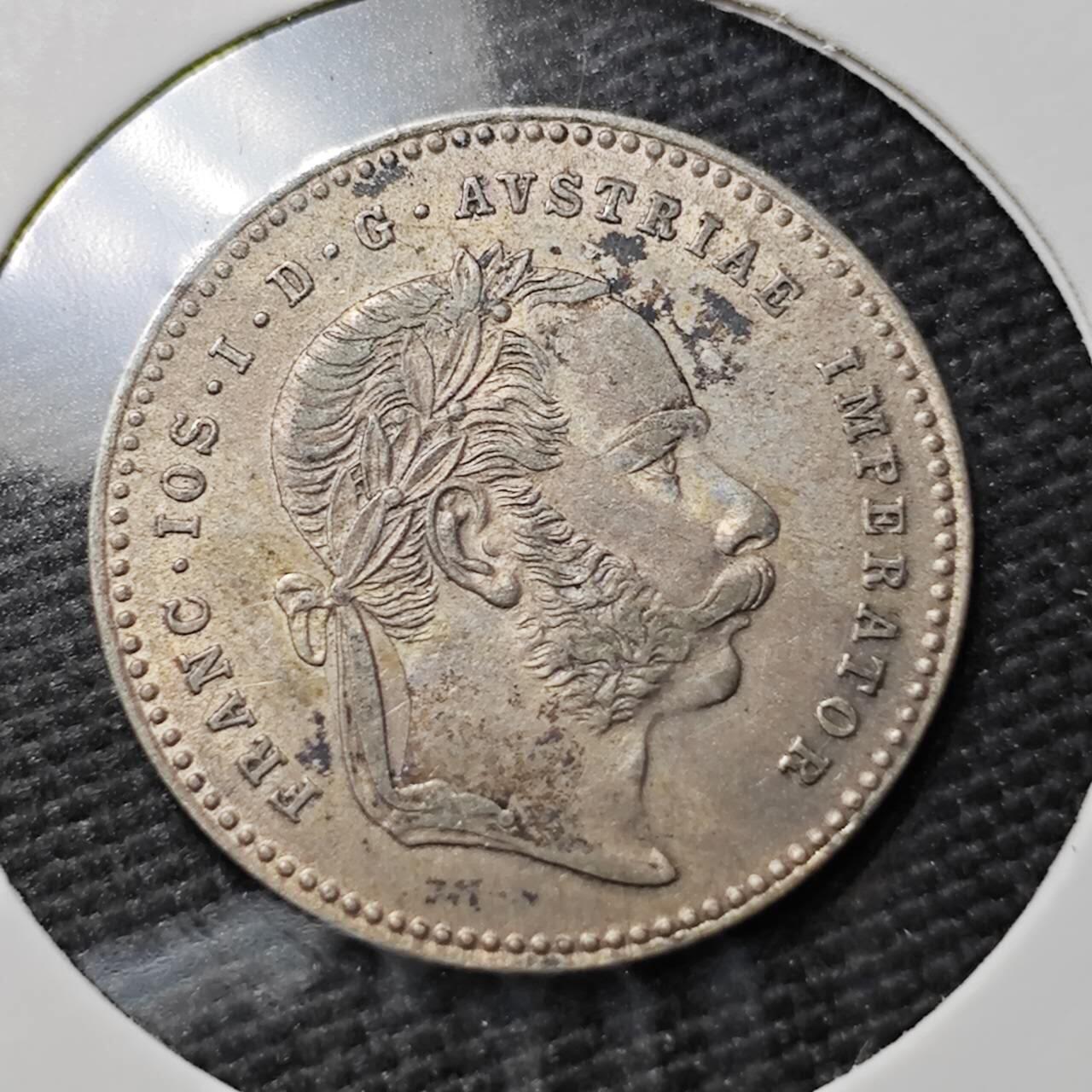 KK钱币收藏小铺  第397期 百期特怕（四拍之一） 2月预留时间 周末发货  奥匈帝国1869年20克鲁泽银币 深打状态 细节不错