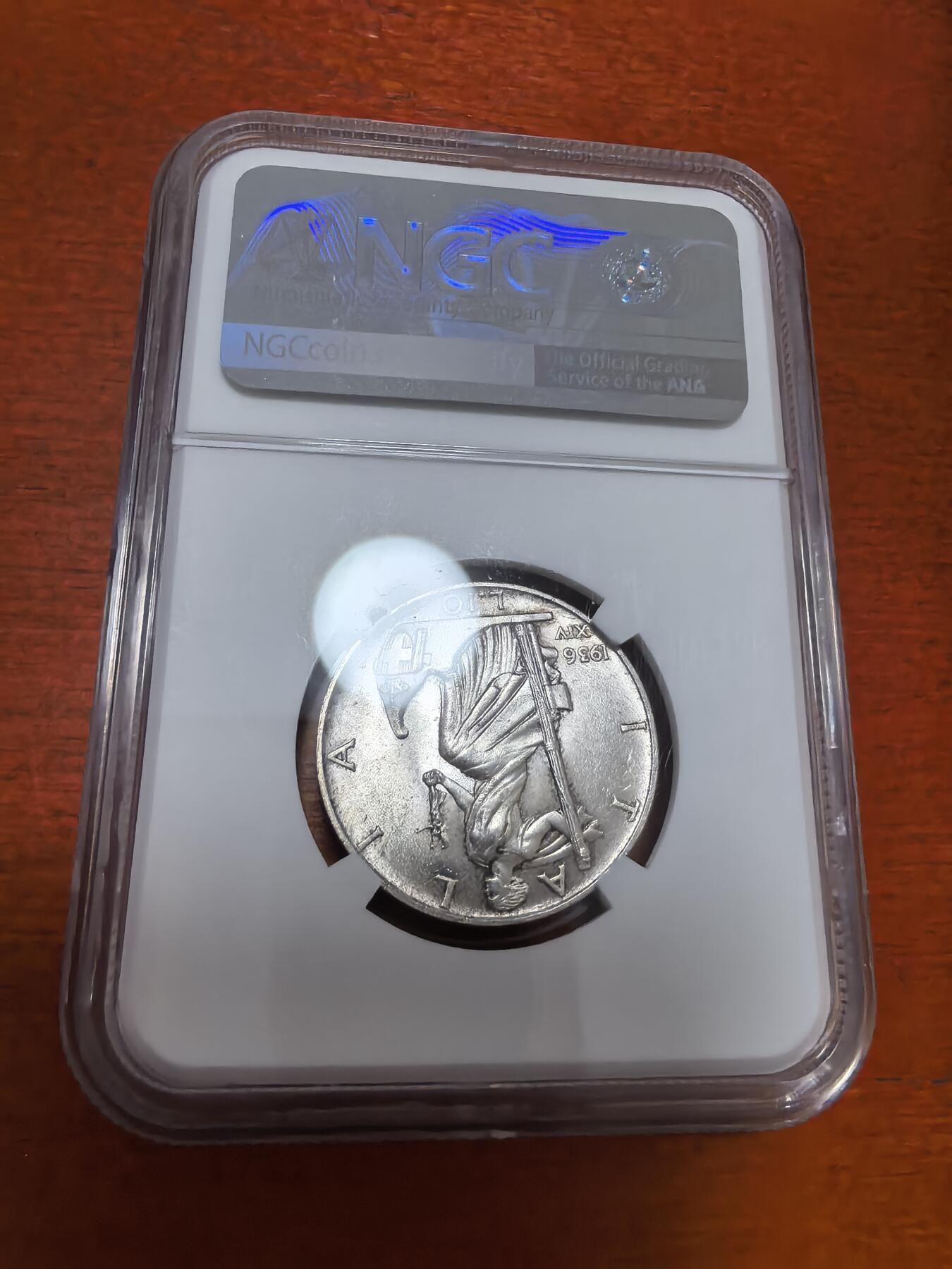 长老汇蛇年精选第一百场拍卖 1936年意大利伊曼纽尔三世10里拉银币，NGC MS64分，季军分，NGC官网60分255美金