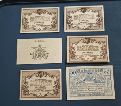 瓶子🏺第229期拍卖会[节后2月24日发货] -  1912-1913年德国紧张时期纸币6枚 奥地利地区