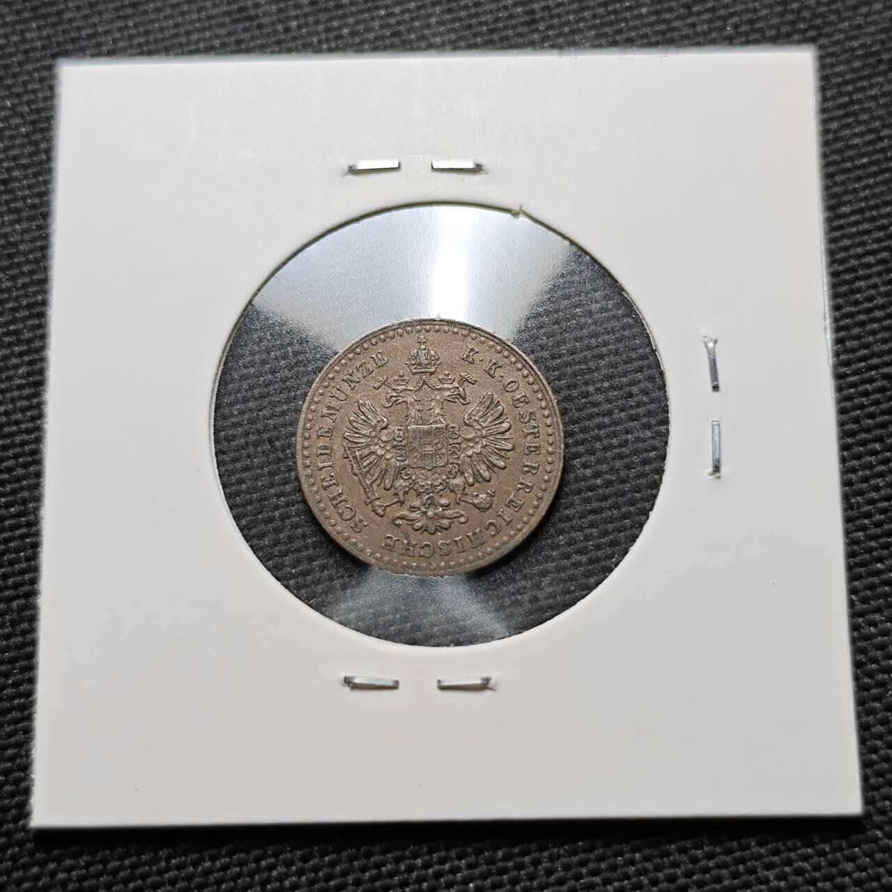 KK钱币收藏小铺  第397期 百期特怕（四拍之一） 2月预留时间 周末发货   奥匈帝国1858年5/10克鲁泽铜币