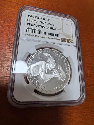 长老汇蛇年精选第一百场拍卖 -  1992 古巴关岛原住民10比索精制银币，NGC PF67UC，更高1枚，2050枚