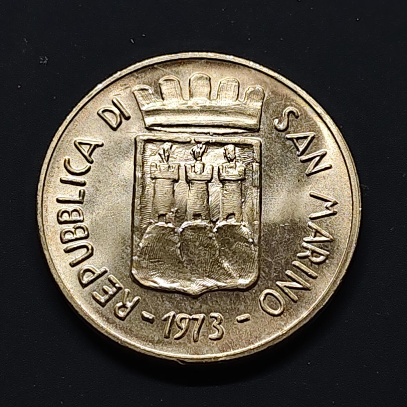 【全场包邮】纯粹捡漏拍503场 圣马力诺1973年500里拉和平纪念银币【29毫米11克83.5%】