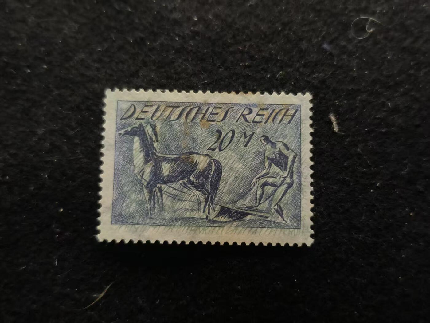 （450件拍品！制服徽章盛宴）罗岚⭐爱藏⭐年前甄选大拍场-店主清仓处理-分享拍场额外现金红包（实体经营） 魏玛德意志共和国  20马克高面值邮票 少见