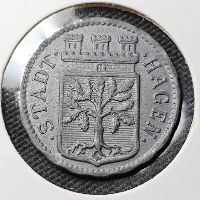 KK钱币收藏小铺  第397期 百期特怕（四拍之一） 2月预留时间 周末发货 -  1918 德紧哈根市 50芬尼锌币