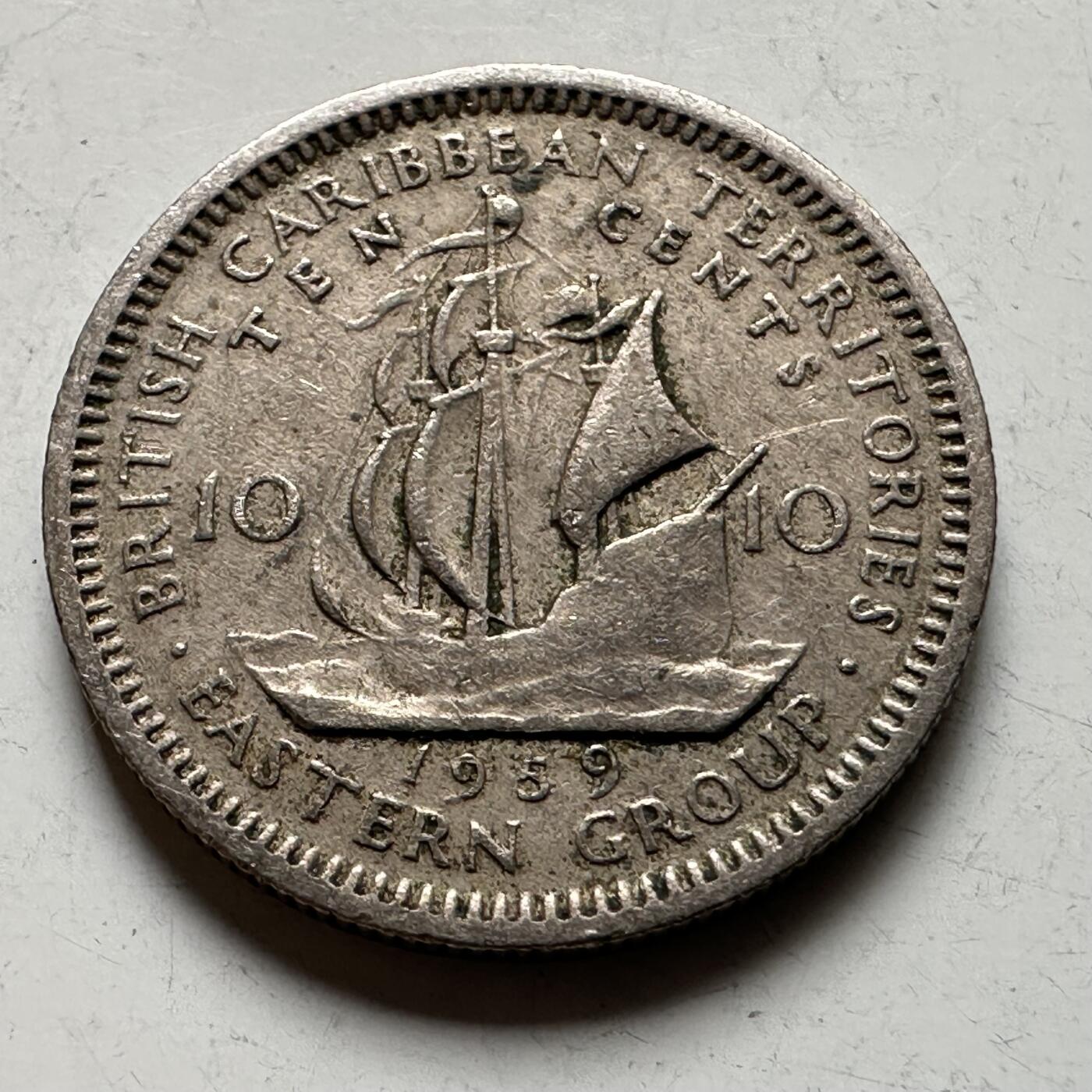 🌹外币初藏🌹🐯2026年第19场 快递已停，正月十五后再发 东加勒比1959年十分