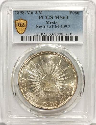 博洋堂蛇年收官专场暨第161期（全场包邮） - PCGS MS63 墨西哥1898MO AM版直边鹰洋 全羽转光