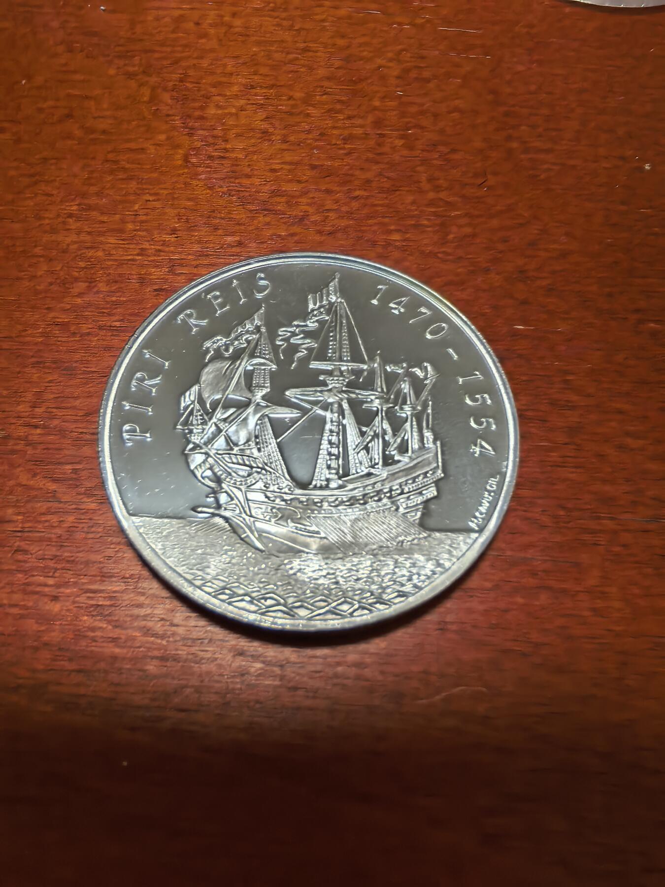 长老汇蛇年精选第一百场拍卖 1995土耳其皮里之旅帆船5万里拉精制银币，23.33克925银，1.3万枚