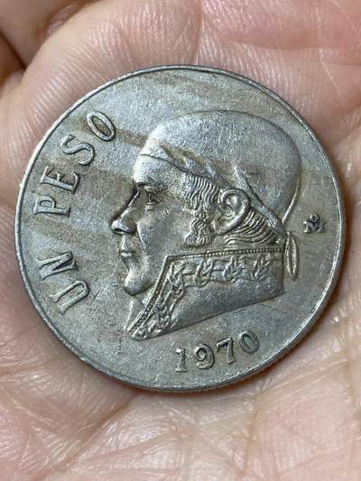 2026年第二十三场(总第一百九十二场）外国好品散币场(年后发货) - 墨西哥🇲🇽1970年1比索(Narrow date–窄年份版，年份数字1最上方呈90度直角，首发年)