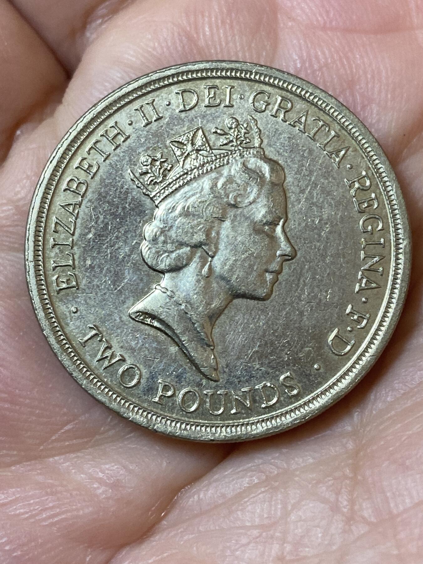 2026年第二十三场(总第一百九十二场）外国好品散币场(年后发货) 英国🇬🇧1995单年份2英镑(二战结束50周年纪念币)