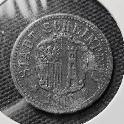 KK钱币收藏小铺  第397期 百期特怕（四拍之一） 2月预留时间 周末发货 -  1921 德紧谢因菲尔德 10芬尼锌币