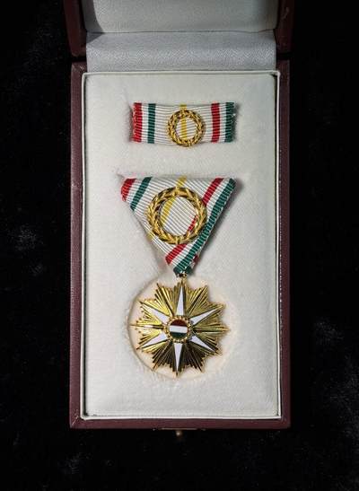 欢庆春节！戎马世界章牌大赏第111期春节大拍 - 匈牙利金环级（人民）共和国之星勋章，使用时期1984～1990年，带盒略，非常少见