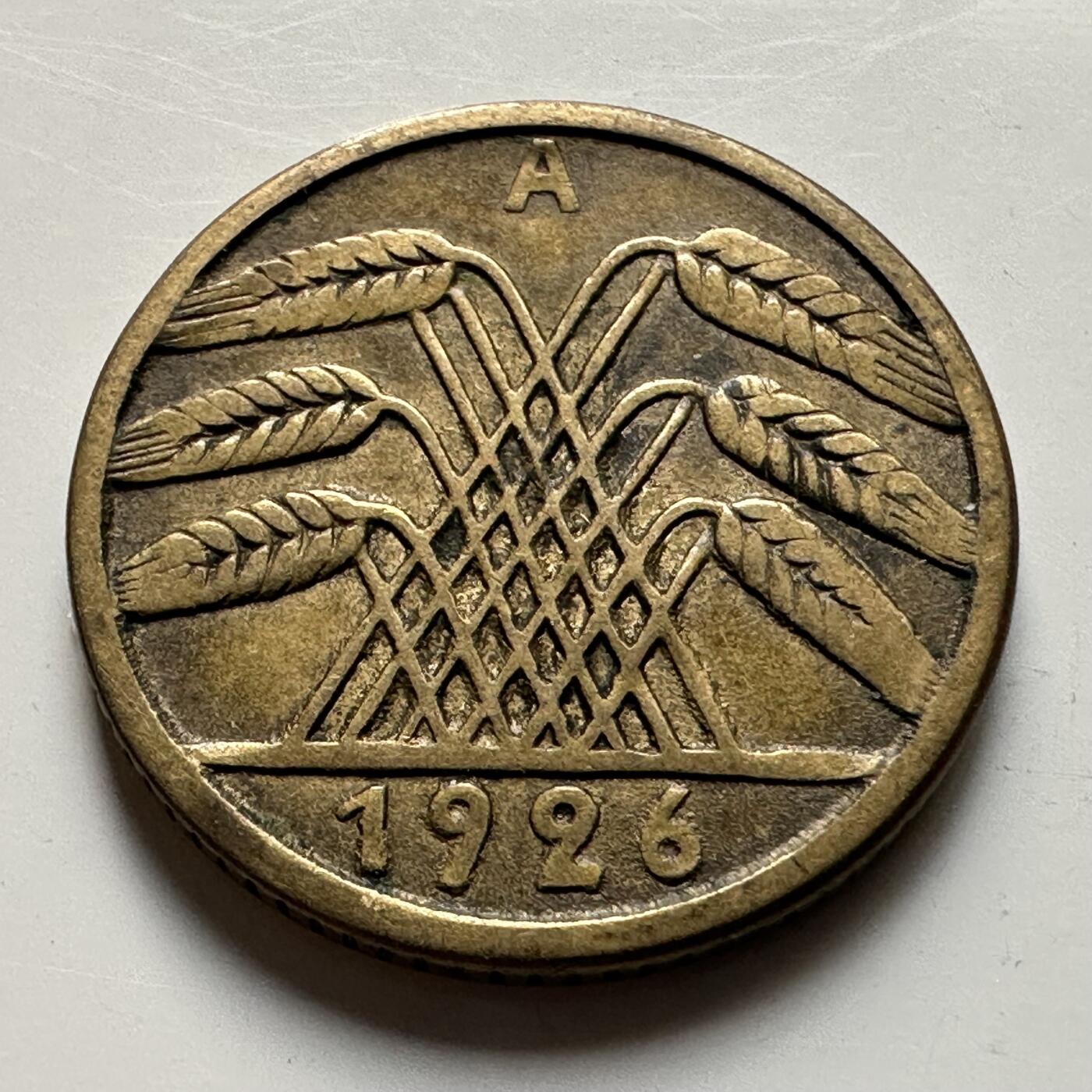 🌹外币初藏🌹🐯2026年第19场 快递已停，正月十五后再发 魏玛共和国1926年五芬尼