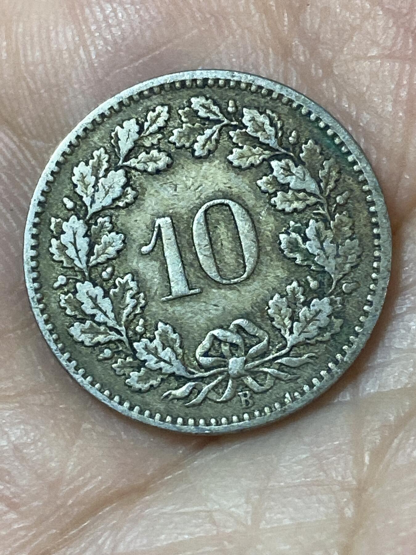 2026年第二十四场(总第一百九十三场）外国好品散币场(免佣金) 稀少早期年份–瑞士🇨🇭1885年10拉彭(第二版，B标伯尔尼造)