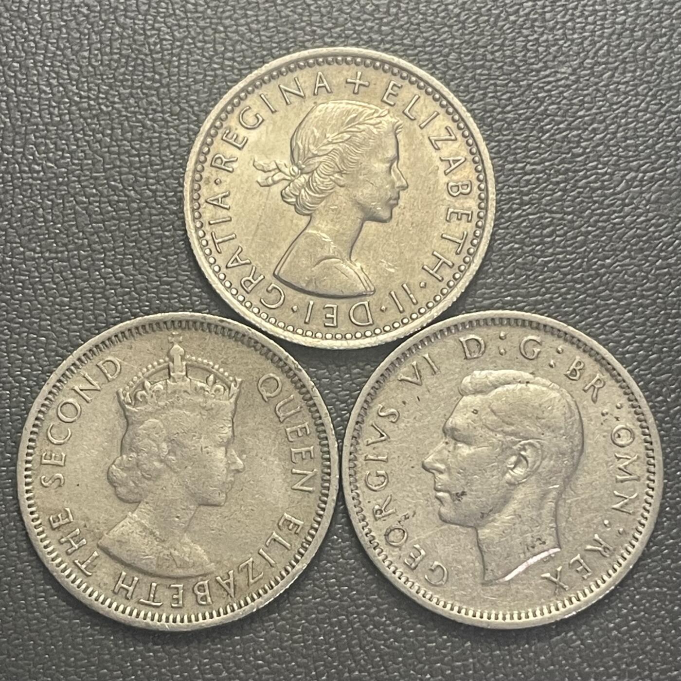 回流0301  1948年英国六便士乔治六世、1956年六便士幸运币、1953年马来亚和英属婆罗洲10分