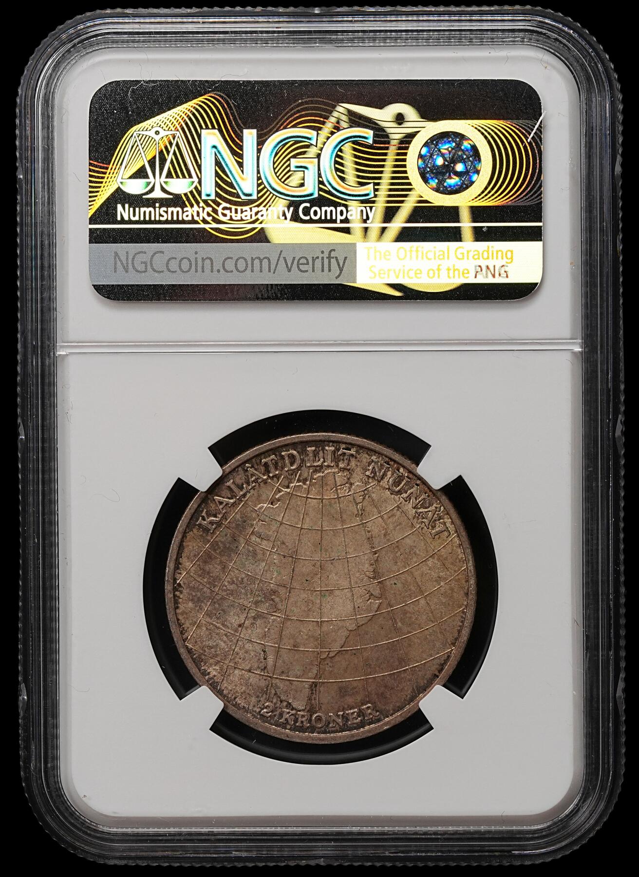 修遠堂世界钱币第105期，马年首拍 NGC MS64 1953年丹麦格林兰结核防治纪念2克朗银币 15g，含银80%