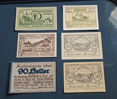 瓶子🏺第229期拍卖会[节后2月24日发货] -  1912-1913年德国紧张时期纸币6枚  奥地利地区