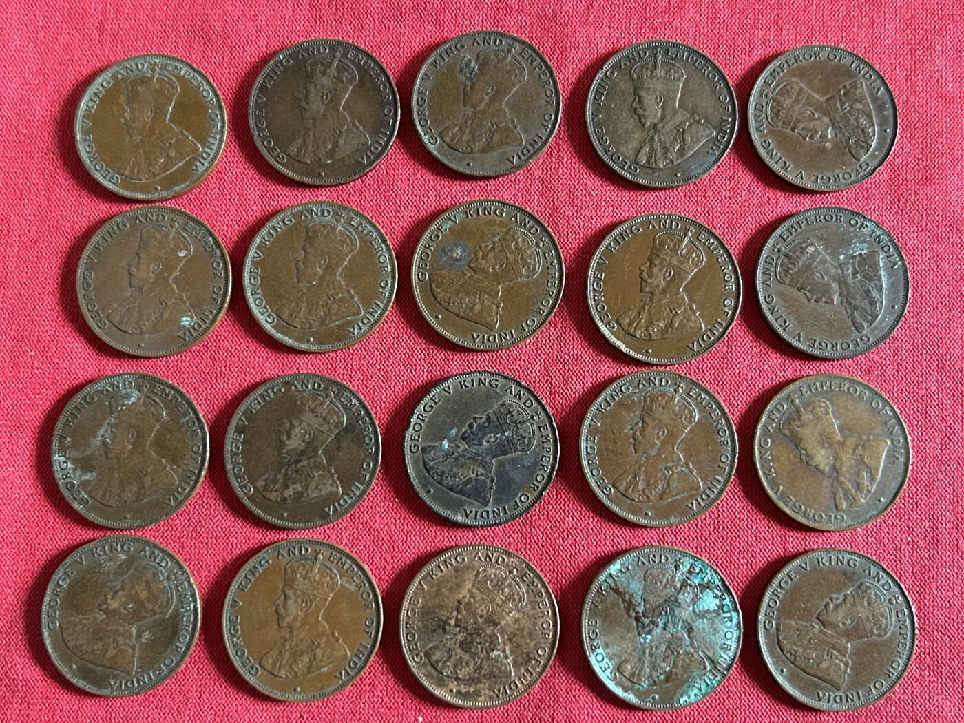 香港一仙铜币共20枚