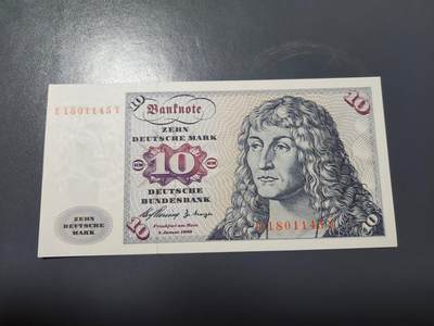 2月11号晚上8点 外国纸币自动截拍第24场 - 德国1960年10马克 新品